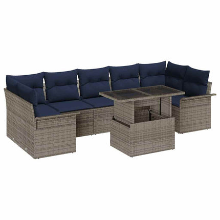 Havesofa Sæt 8 stk. Grå polyrattan