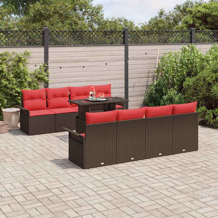 Havesofa Sæt 8 stk. Brun polyrattan