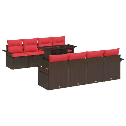 Havesofa Sæt 8 stk. Brun polyrattan