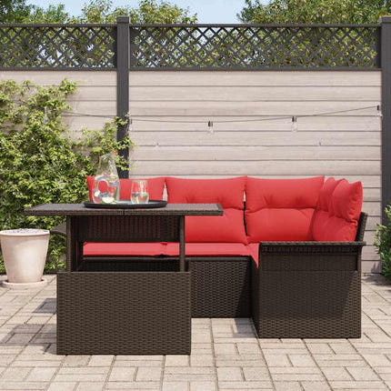 Havesofa Sæt 5 stk. Brun polyrattan