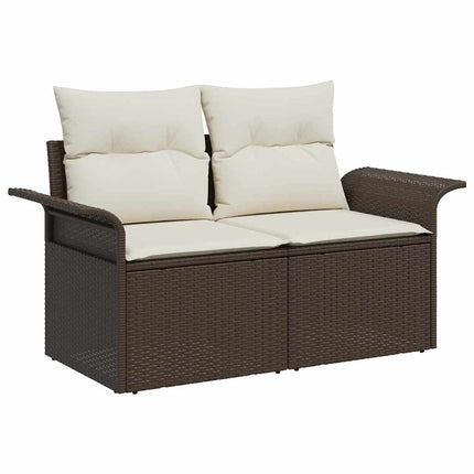 Havesofa Sæt 7 stk. Brun Poly rattan