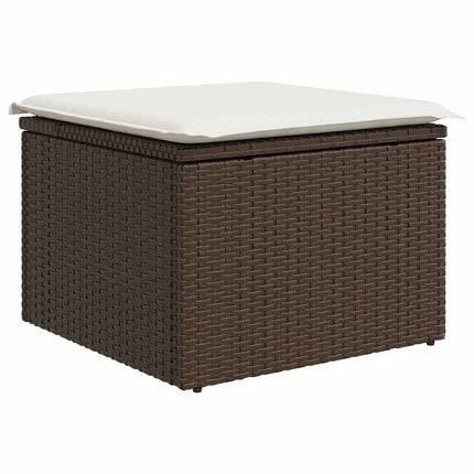 Havesofa Sæt 7 stk. Brun Poly rattan