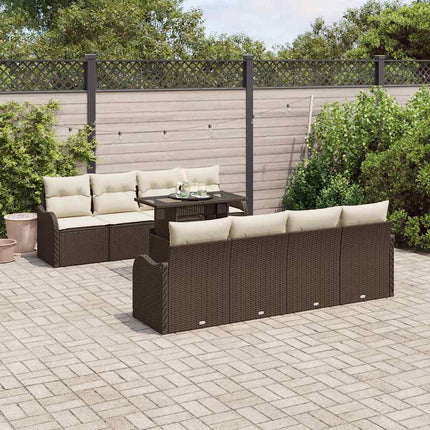 Havesofa Sæt 7 stk. Brun polyrattan