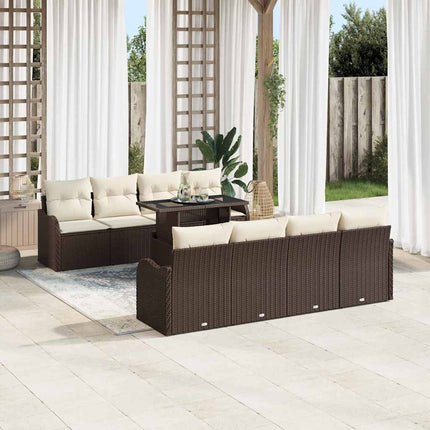 Havesofa Sæt 7 stk. Brun polyrattan