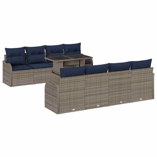 Havesofa Sæt 7 stk. Grå polyrattan