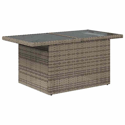 Spisestuesæt 6 stk. Grå Poly rattan