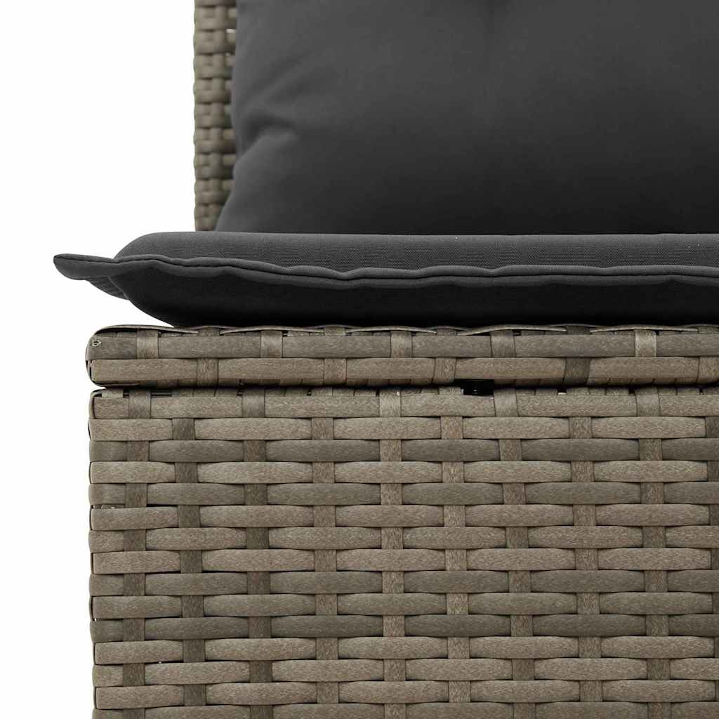Sofa Sæt med pude 7 pcs Grå Poly rattan
