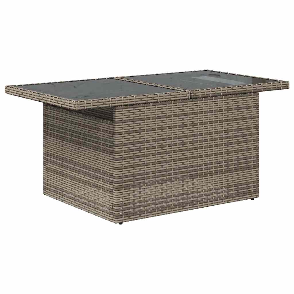 Sofa Sæt med pude 7 pcs Grå Poly rattan