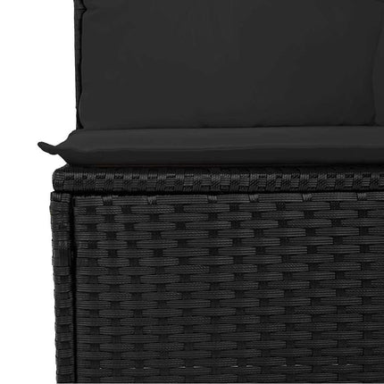 Lounge sæt 9 stk. Sort Poly rattan