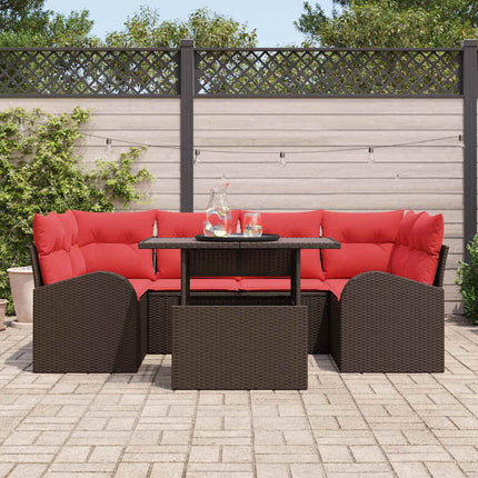 Havesofa Sæt 7 stk. Brun polyrattan