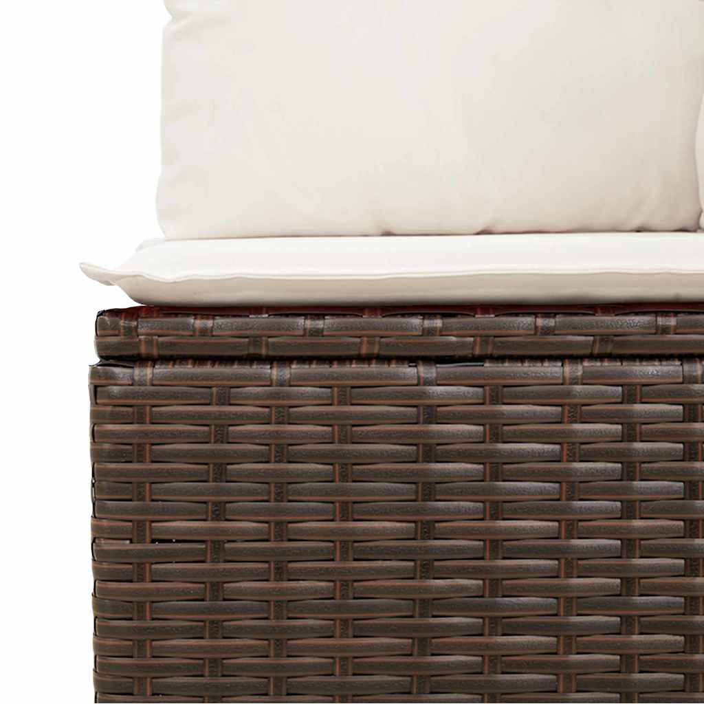 Havesofa Sæt med pude 8 pcs Brun Poly rattan