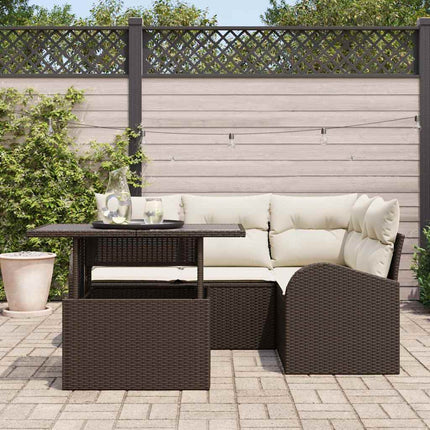 Havesofa Sæt 5 stk. Brun polyrattan