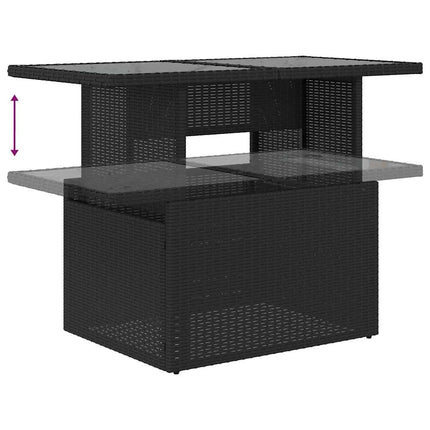 Havesofa Sæt 9 stk. 8-Antal sæder Sort polyrattan