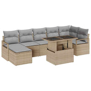 Havesofa Sæt med pude 8 pcs beige og lysegrå