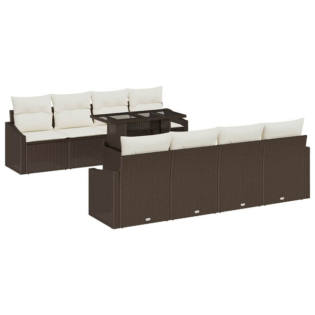 Havesofa Sæt 7 stk. Brun og Creme polyrattan