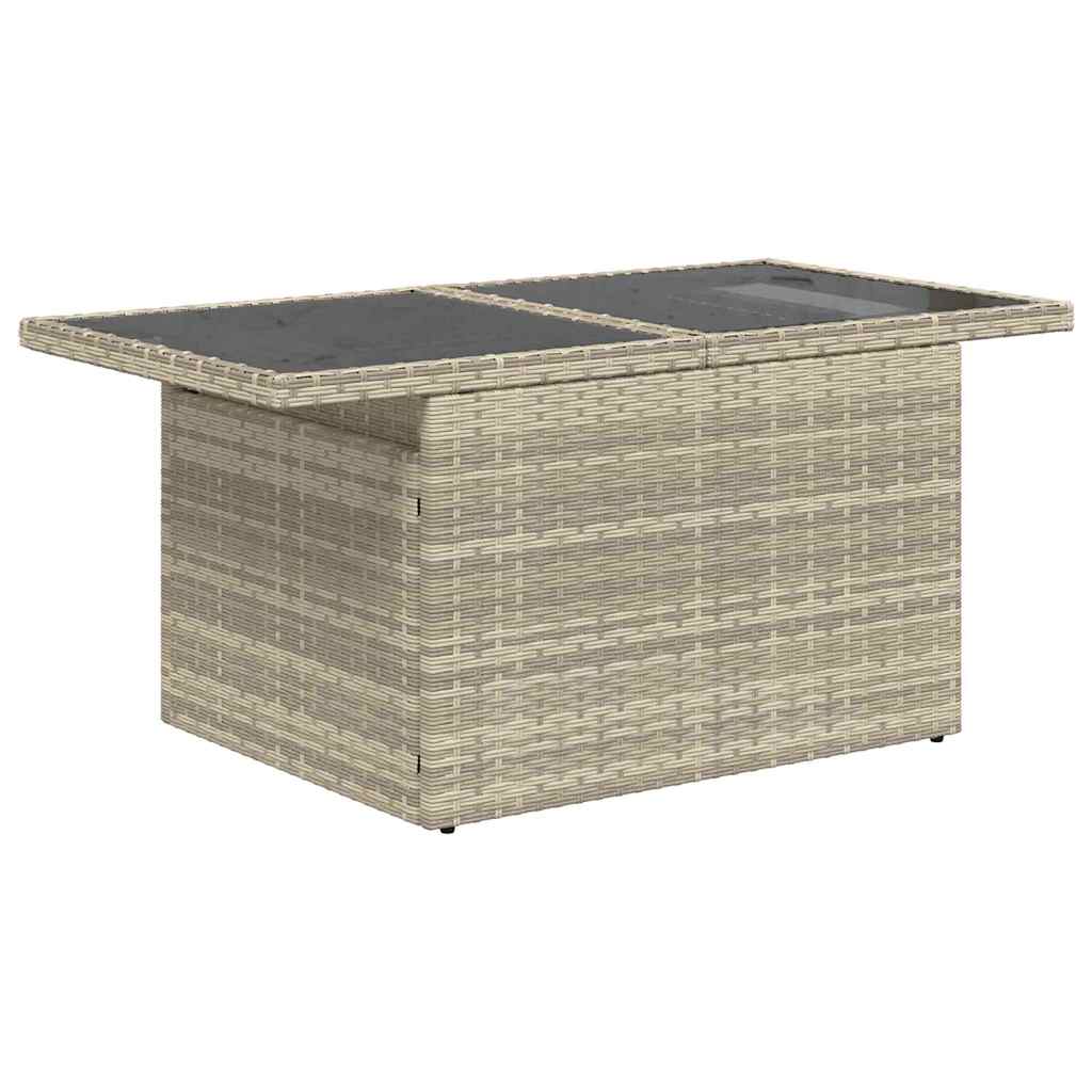 Sofa Sæt med pude med opbevaring 9 pcs Lysegrå polyrattan