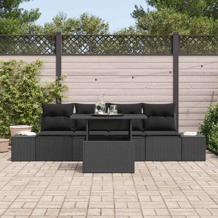 Sofa Sæt 5 stk. Sort polyrattan