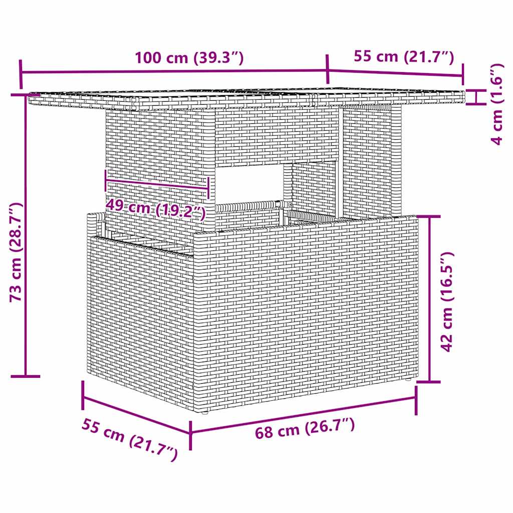 Sofa Sæt med pude 7 pcs Grå polyrattan