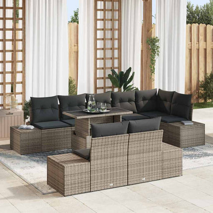 Havesofa Sæt 9 stk. Grå polyrattan