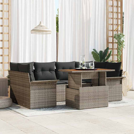 Havesofa Sæt med pude 7 pcs Grå
