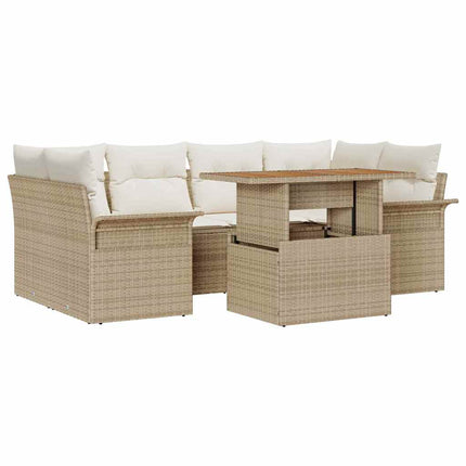 Havesofa Sæt 7 stk. beige og cremefarvet