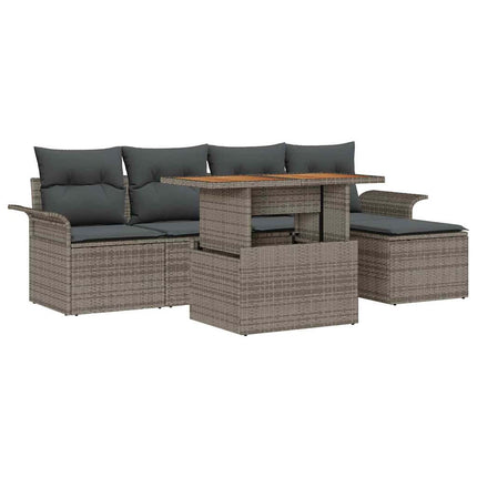 Havesofa Sæt med pude 6 pcs Grå