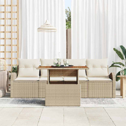 Havesofa Sæt 5 stk. Beige og creme