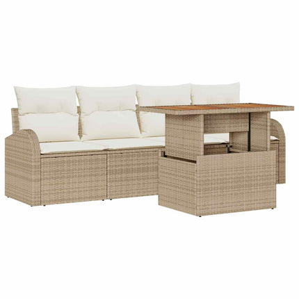 Havesofa Sæt 5 stk. Beige og creme