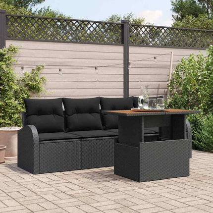 Havesofa Sæt 5 pcs Sort