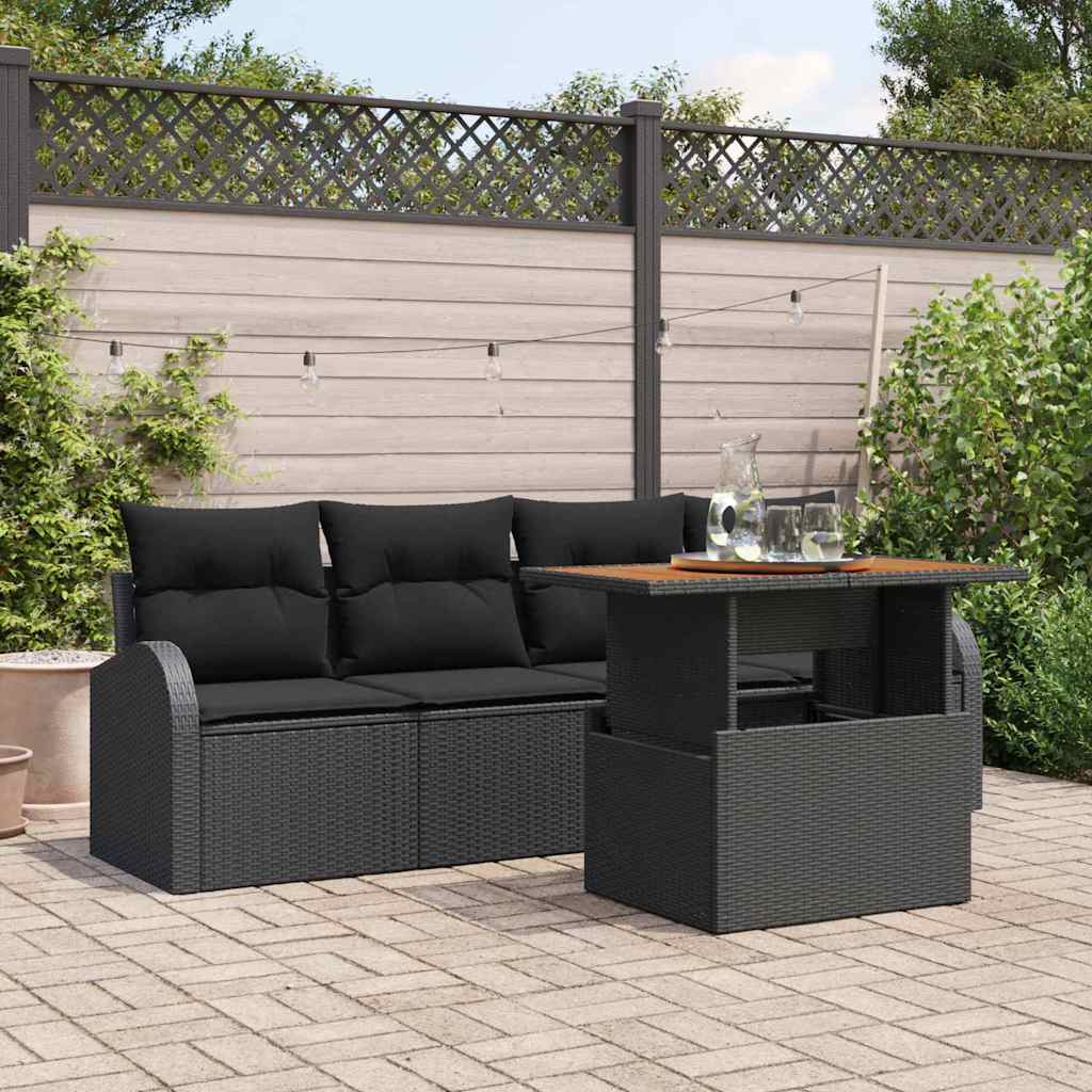 Havesofa Sæt 5 pcs Sort