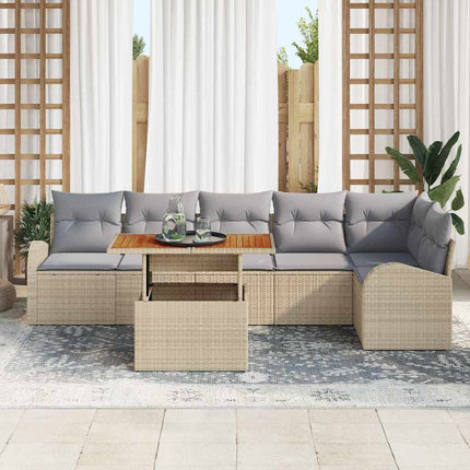 Havesofa Sæt 7 stk. beige og lysegrå