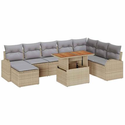 Havesofa Sæt 9 stk. beige og lysegrå