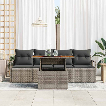 Havesofa Sæt med pude 5 pcs Grå
