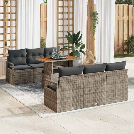 Havesofa Sæt med pude 7 pcs Grå