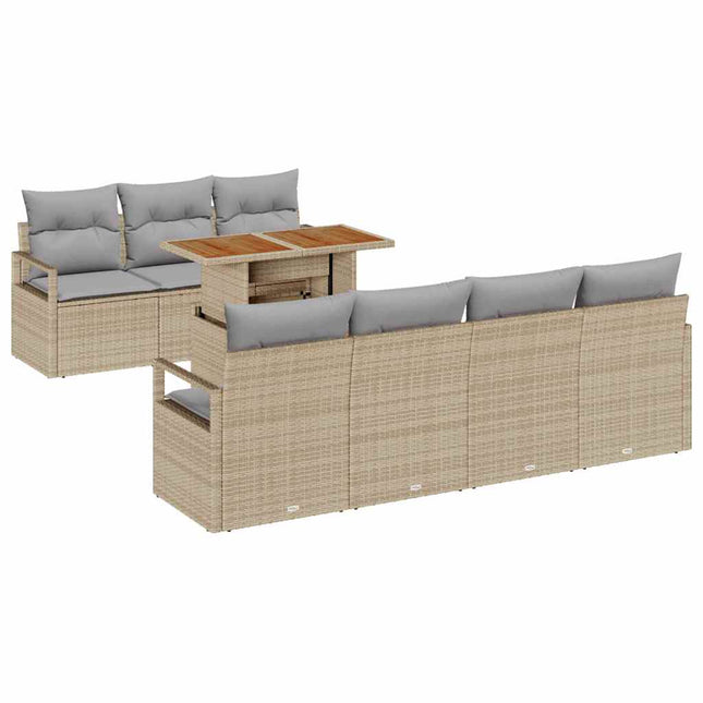 Havesofa Sæt med pude med pude 8 pcs Beige og grå