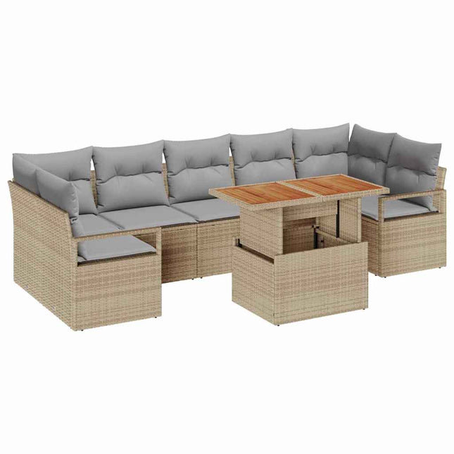 Havesofa Sæt 8 stk. 7-Antal sæder Beige og grå
