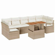 Havesofa Sæt med pude 8 pcs Beige og creme