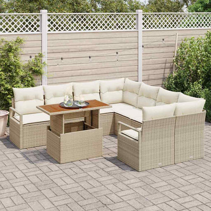Havesofa Sæt 9 stk. 8-Antal sæder Beige og creme