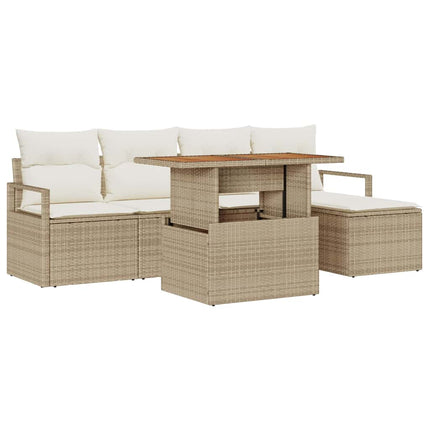 Havesofa Sæt 6 pcs Beige og creme