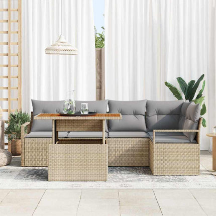 Havesofa Sæt 6 stk. 5-Antal sæder Beige og grå