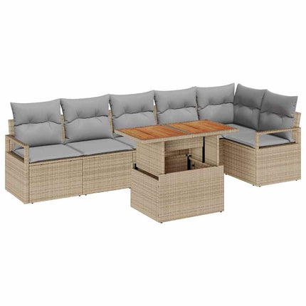 Havesofa Sæt 7 stk. 6-Antal sæder Beige og grå