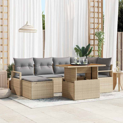 Havesofa Sæt 7 pcs Beige og grå