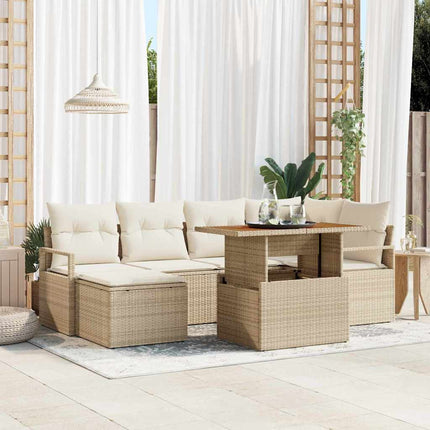 Havesofa Sæt 7 pcs Beige og creme
