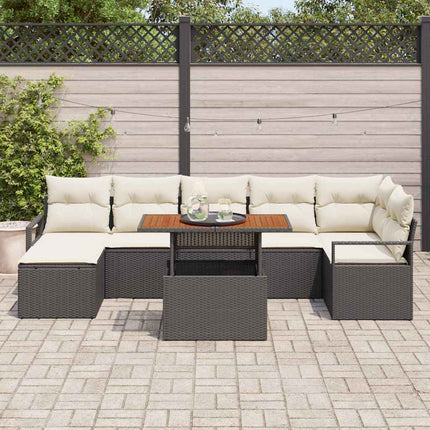 Havesofa Sæt 8 pcs Sort og Cream