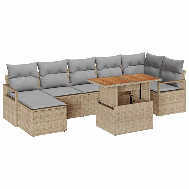 Have Spisebordssæt med pude 8 pcs Beige og grå