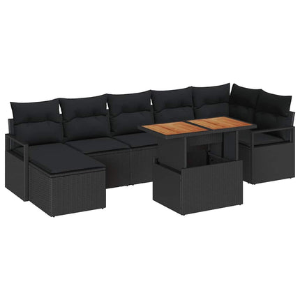 Havesofa Sæt 8 pcs Sort og Brunt