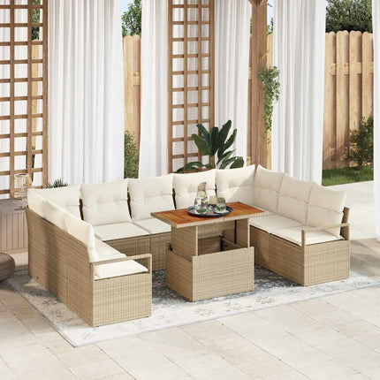 Havesofa Sæt 10 stk. 9-Antal sæder Beige og creme