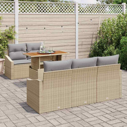 Havesofa Sæt 6 stk. Beige og grå