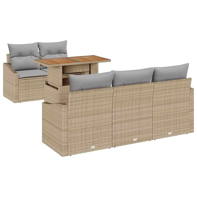 Have Spisebordssæt med pude 6 pcs Beige og grå