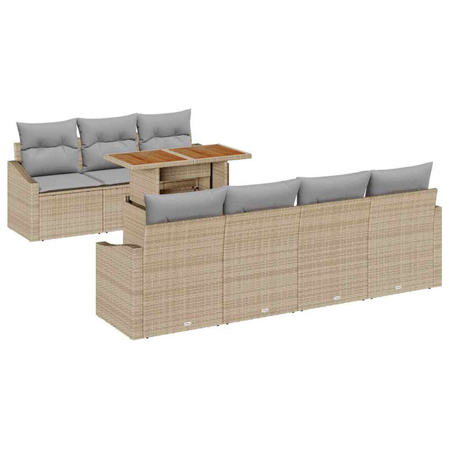 Have Spisebordssæt med pude 8 pcs Beige og grå